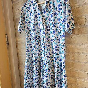 Vintage Floral Drop Waist Dress